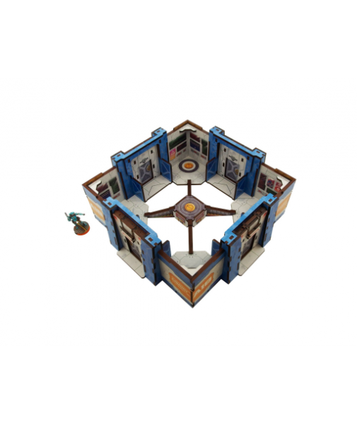 Infinity Prepainted Terrain: District 5 Objective Room Mark 3 (blue)