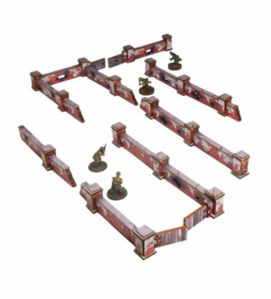 WW2 Prepainted Scenery 28mm: Ostfront Village - Stalingrad Walls - Low