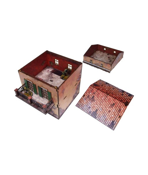 WW2 Italy Balcony House (1) PREPAINTED 28mm