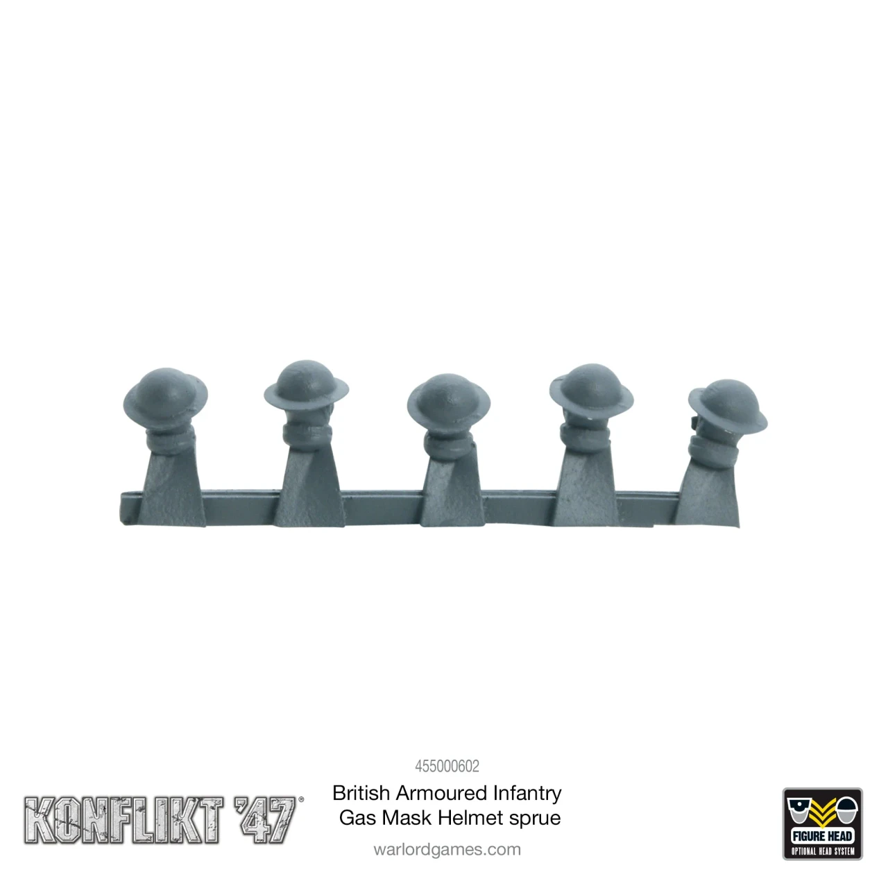 Konflikt 47: British Armoured Infantry Gas mask helmet sprue