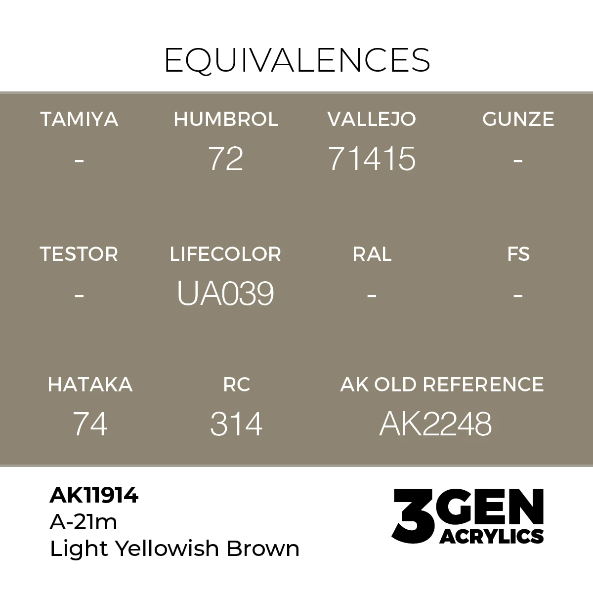 AK Interactive 3G Air - A-21m Light Yellowish Brown