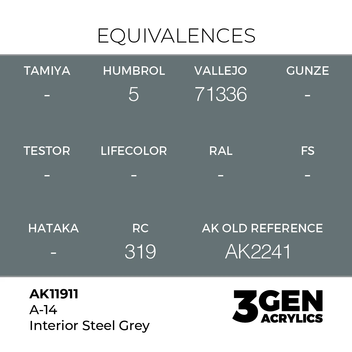 AK Interactive 3G Air - A-14 Interior Steel Grey