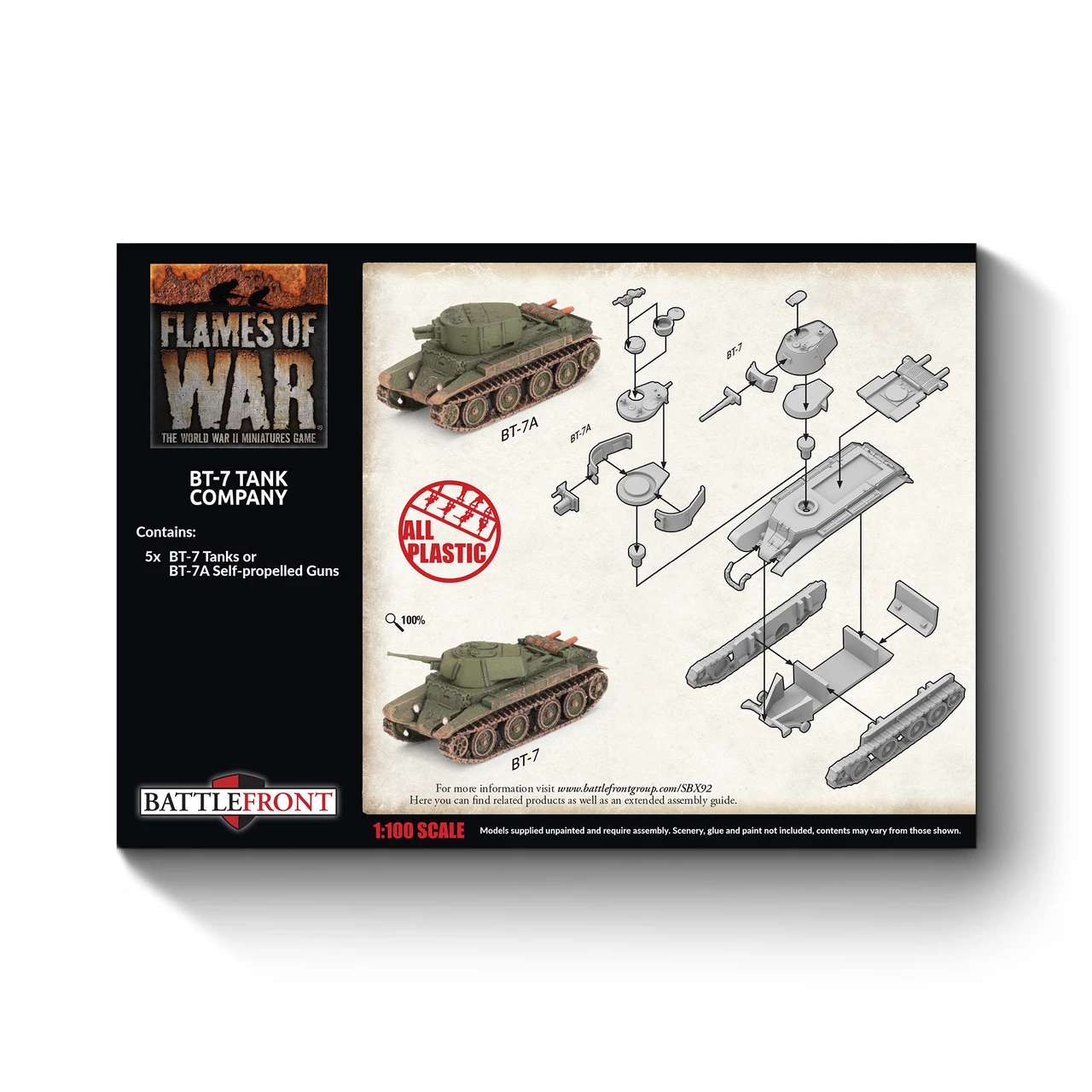 Soviet BT-7 Tank Platoon (x5 plastic)