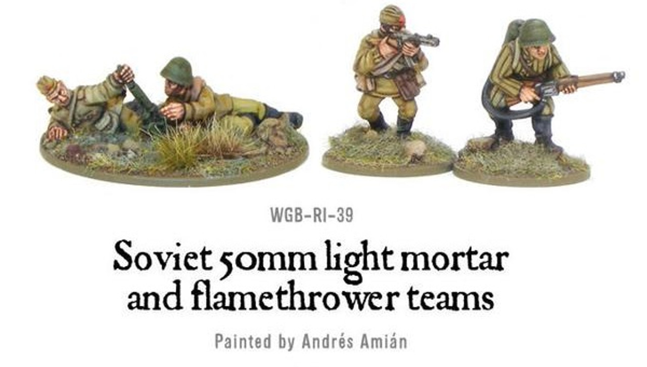 Soviet Army 50mm light mortar and Flamethrower Team