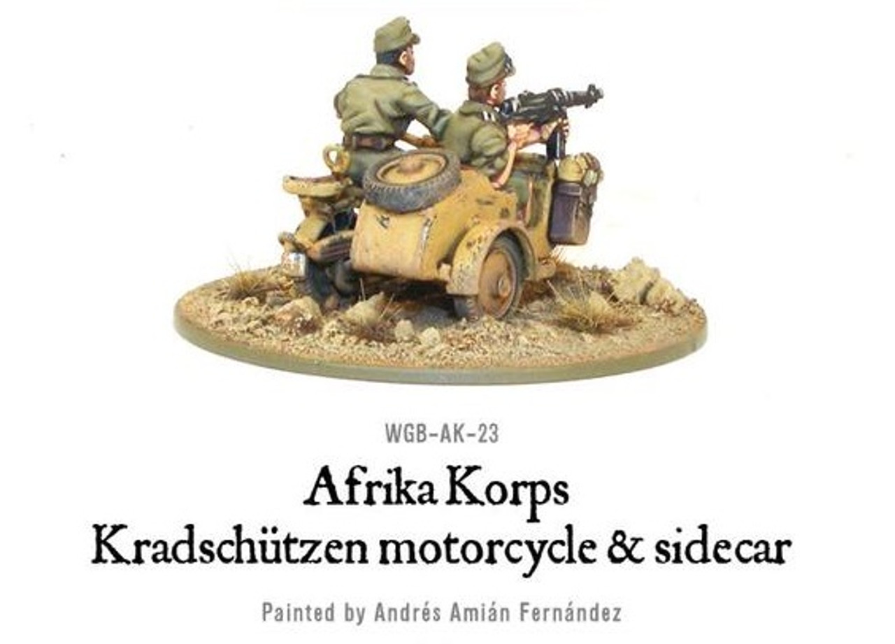 Afrika Korps Kradschutzen Motorcycle and Sidecar - WGB-AK-23