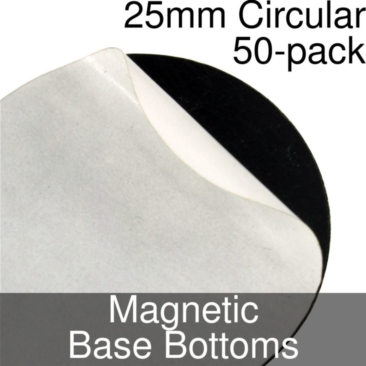 25mm Circular Self Adhesive Magnetic Base Bottom 50 count