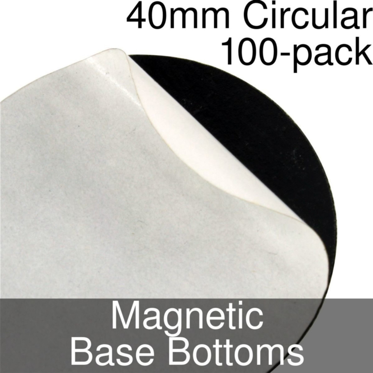 40mm Circular Self Adhesive Magnetic Base Bottom 100 count