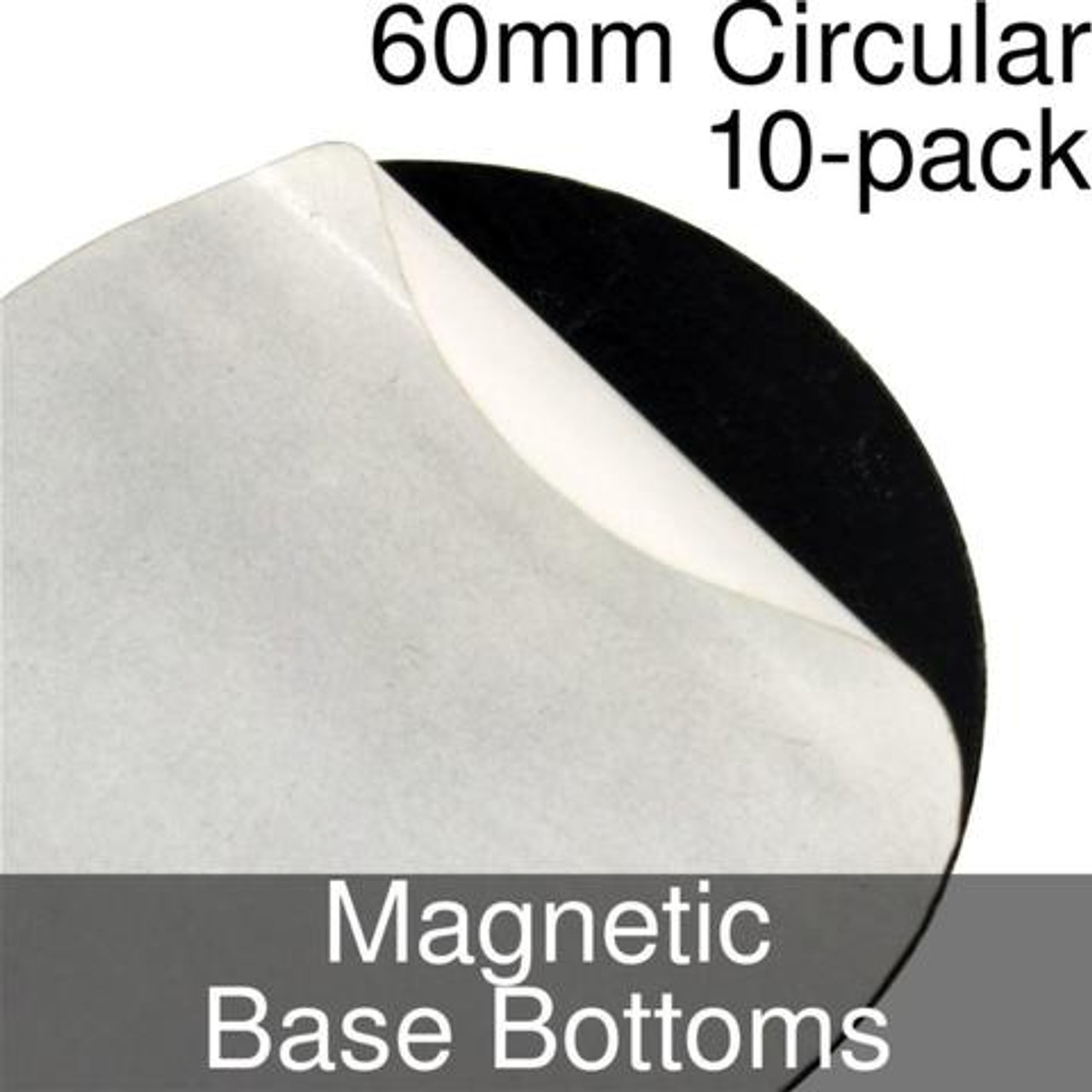60mm Circular Self Adhesive Magnetic Base Bottom 10 count