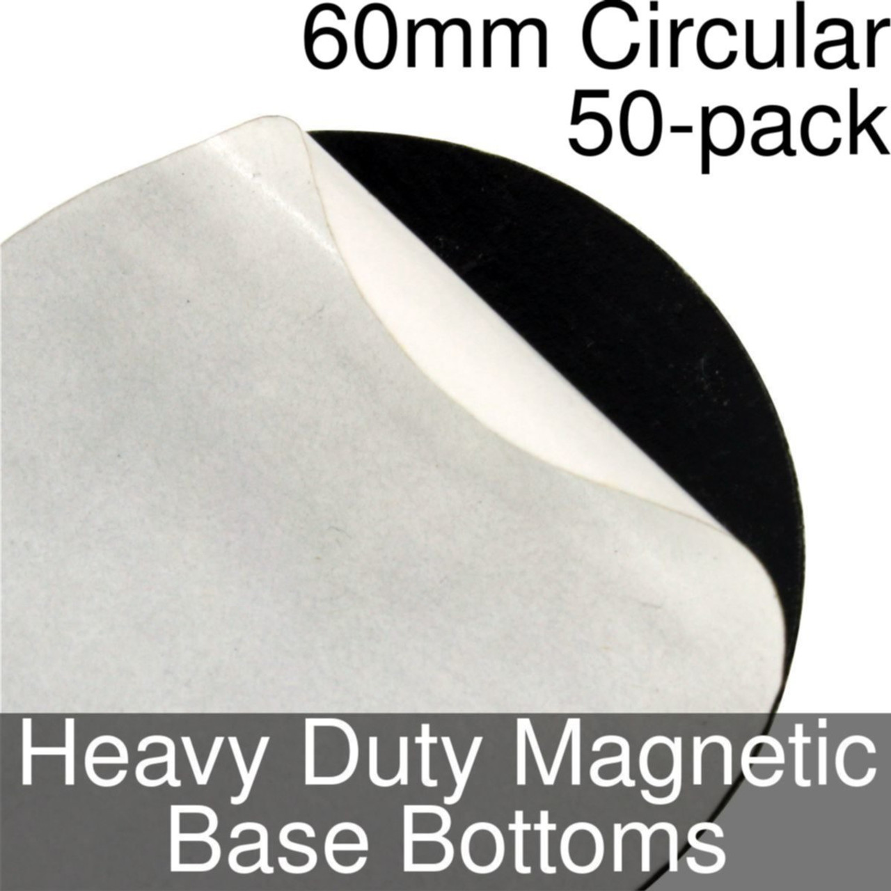 60mm Circular Self Adhesive Heavy Duty Magnetic Base Bottom 50 count