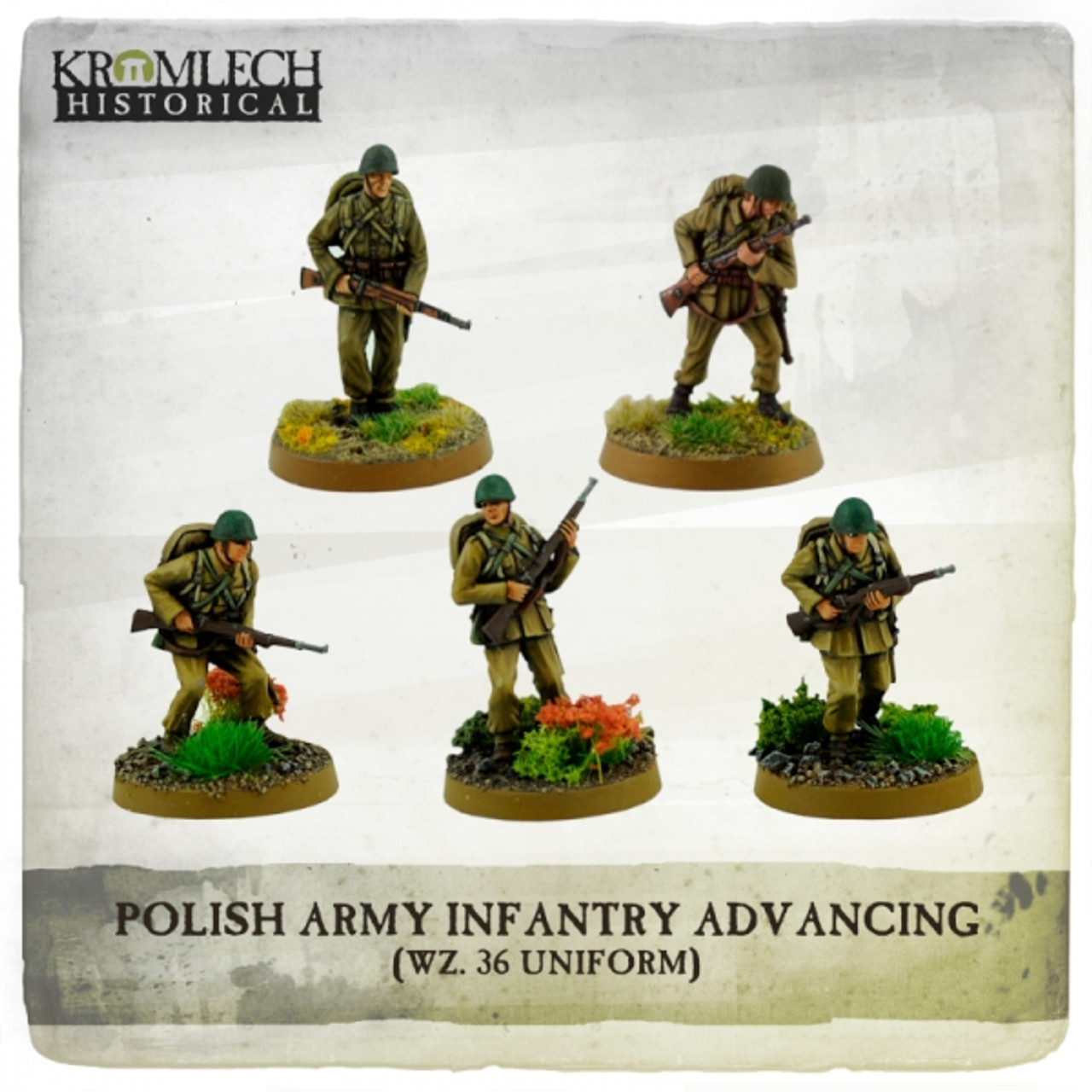 Polish Army Infantry (wz. 36 uniforms) advancing with rifles - KHWW2004 ...