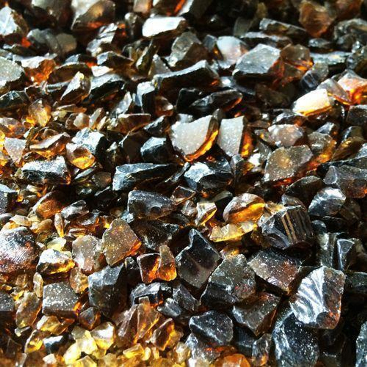 Base Ready Amber Glass Rock 1-10mm