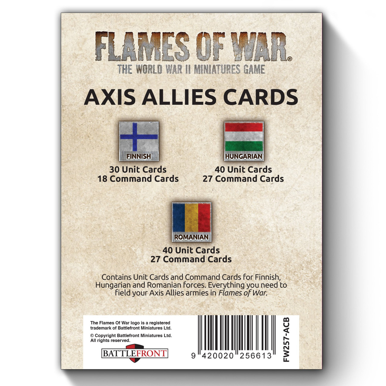 AT WAR retaliatory strike NR盤 Axis Allies Unit and Command Cards (Mid-War) - Kick-Ass Mail Order