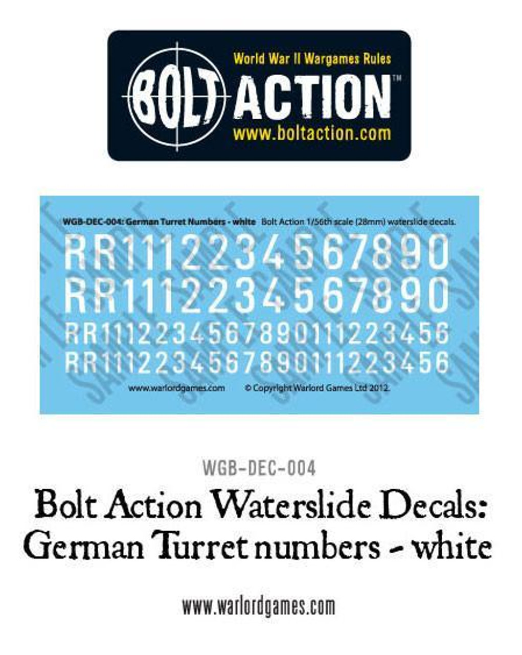 German Turret Numbers - Decal Sheet - 28mm