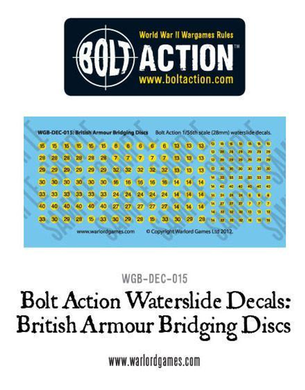 British Armour Bridging discs - Decal Sheet - 28mm