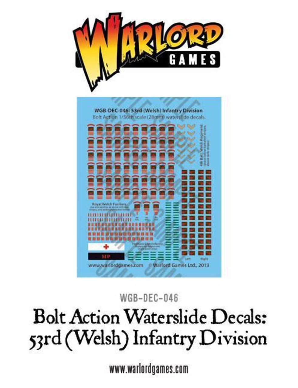 British 53rd (Welsh) Infantry Division - Decal Sheet - 28mm