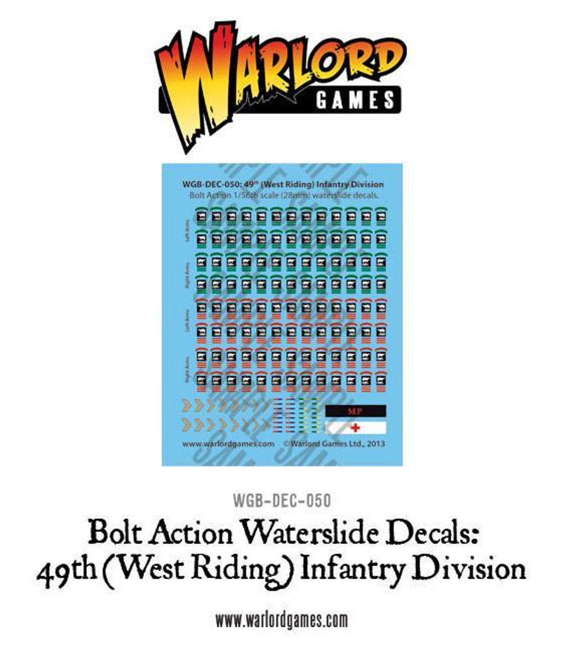 British 49th (West Riding) Infantry Division - Decal Sheet - 28mm