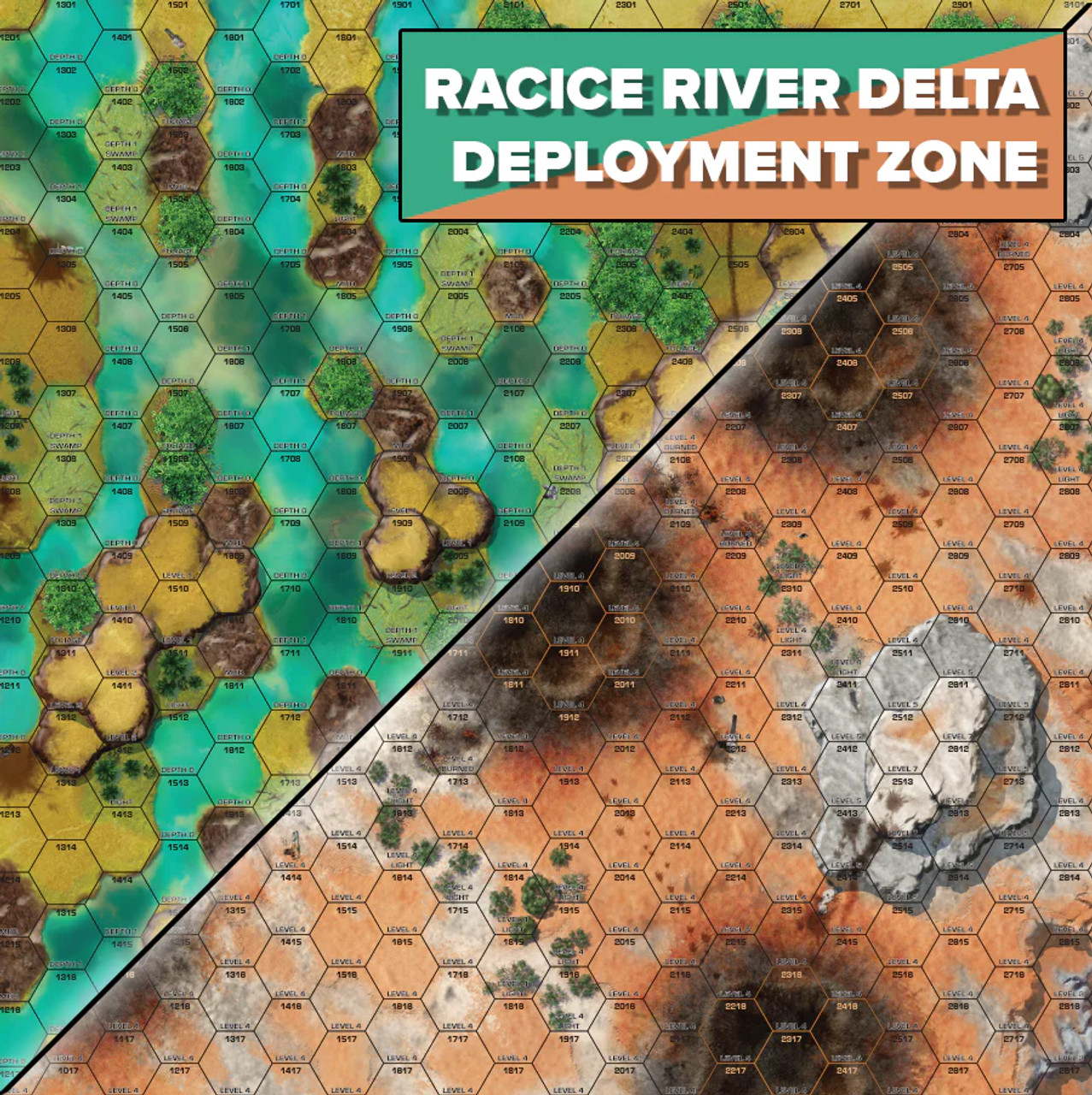 Battletech Battlemat : Battle of Tukayyid - Racice River Delta / Deployment Zone