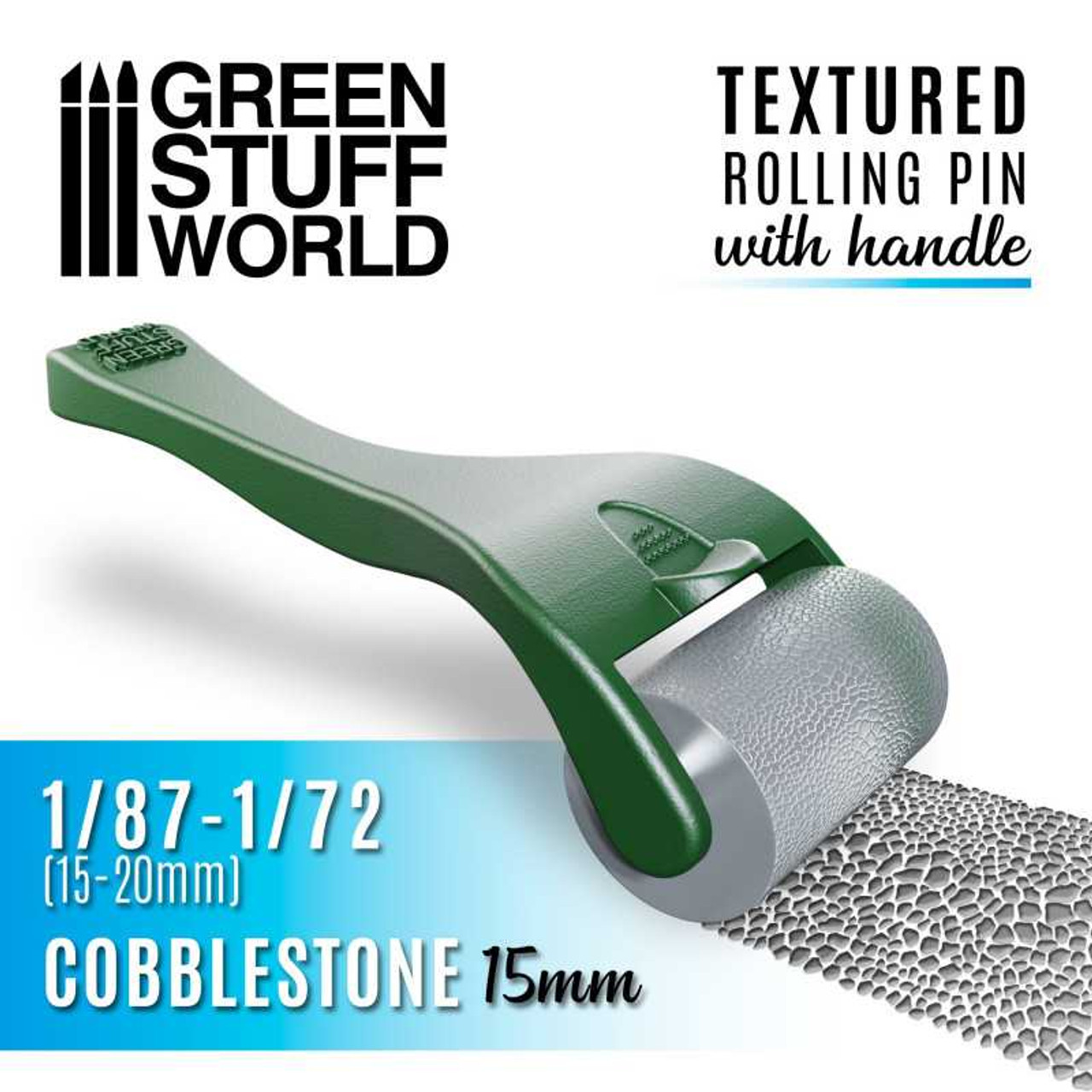 Rollin pin with Handle - Cobblestone 15mm