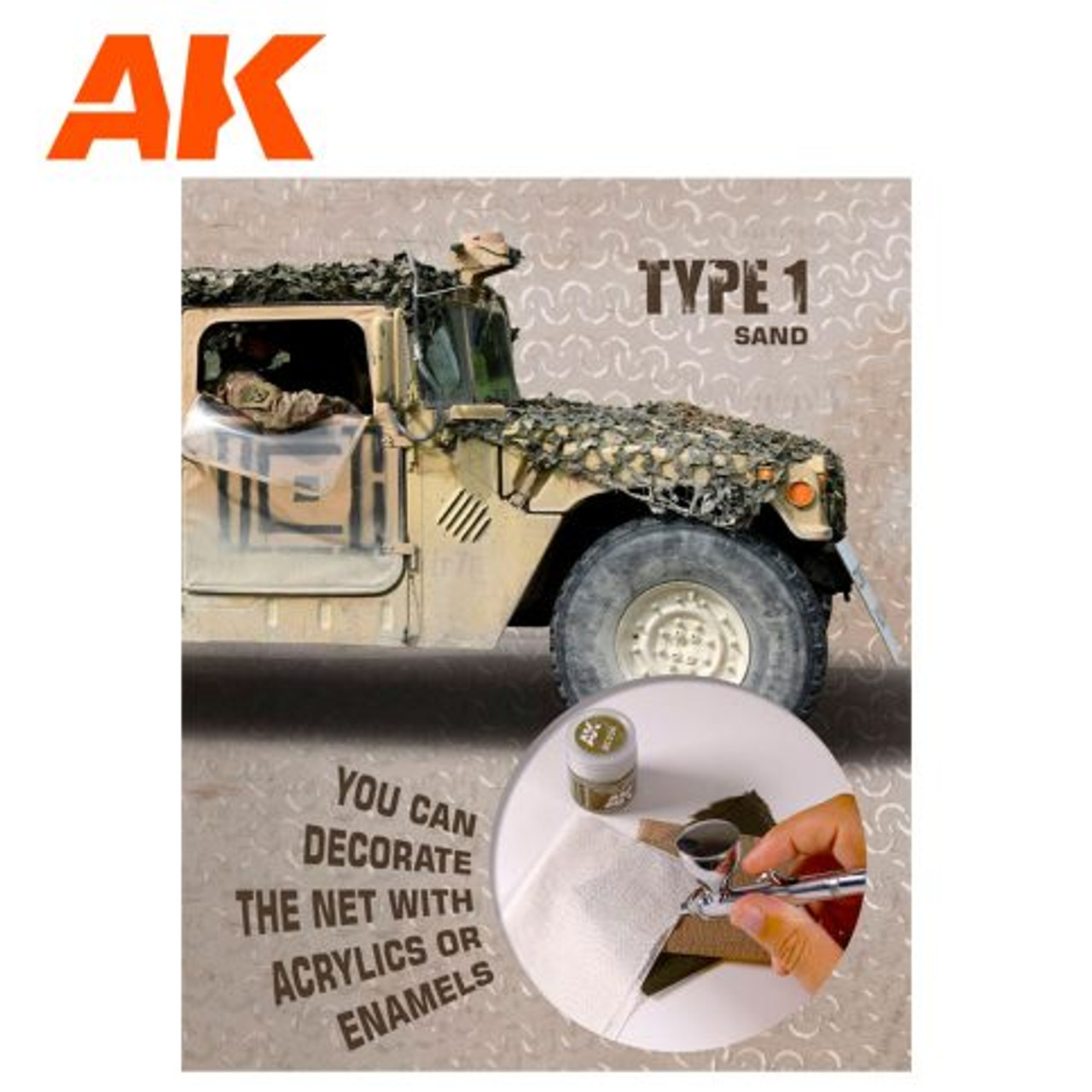 AK Interactive Regular Camouflage Net Type 1 - Sand