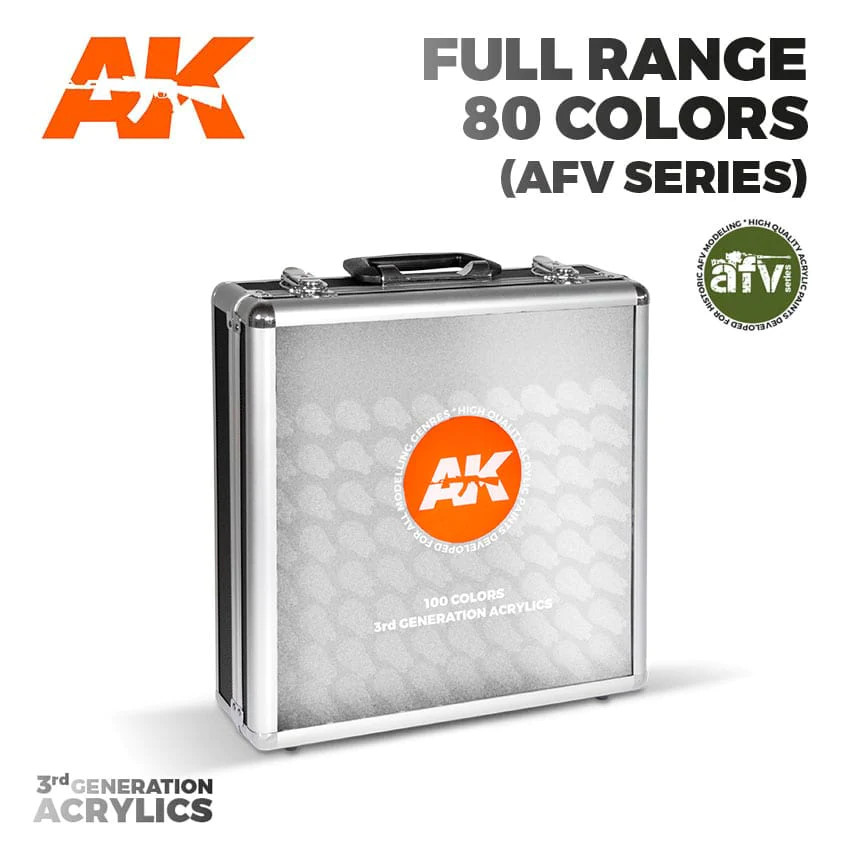 AK Interactive 3rd Gen Acrylics Briefcase - 80 Colors Full AFV