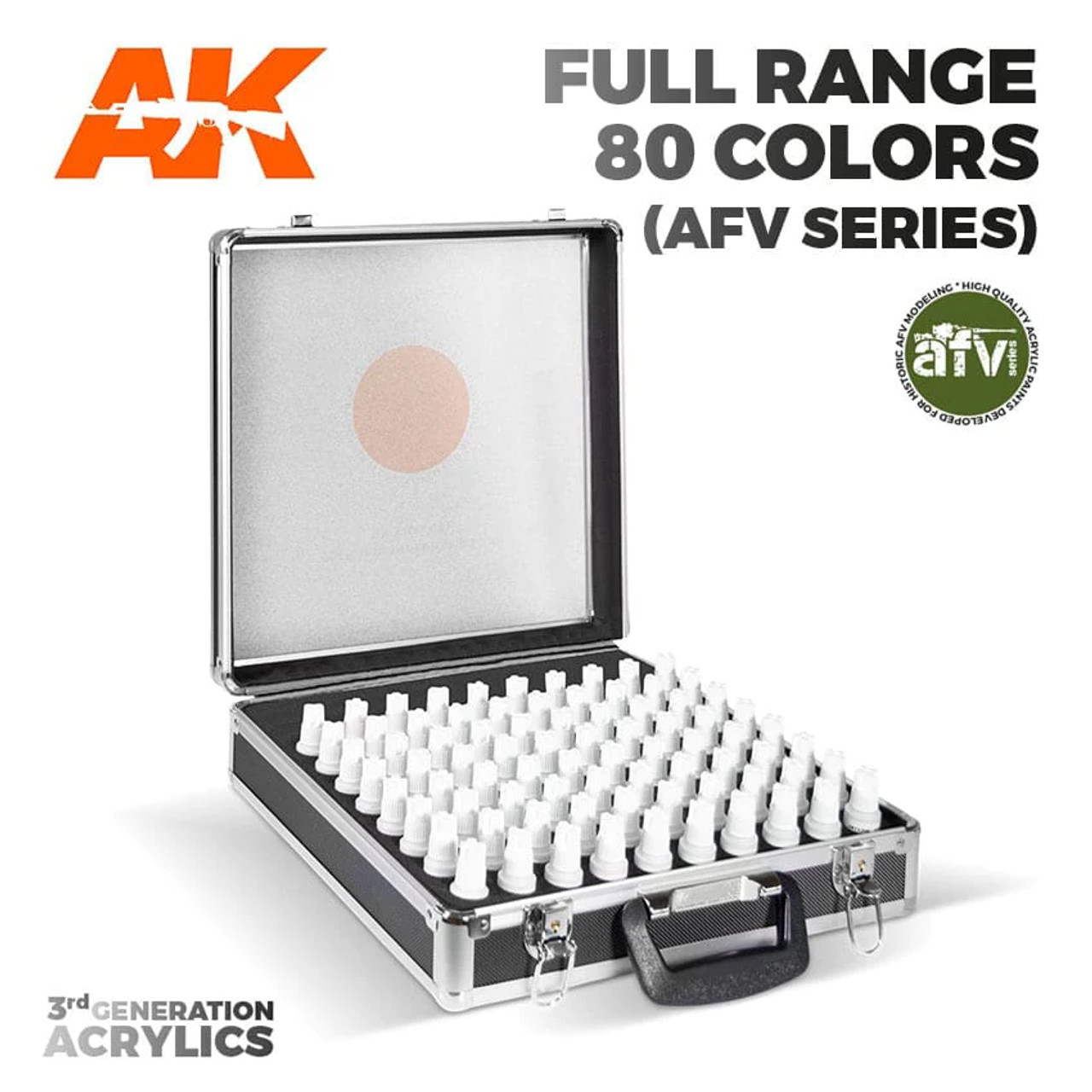 AK Interactive 3rd Gen Acrylics Briefcase - 80 Colors Full AFV Range