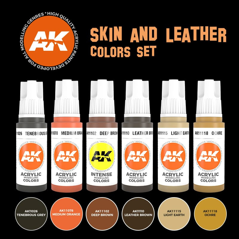 AK Interactive 3G: Skin and Leather Colors Set - Kick-Ass Mail Order