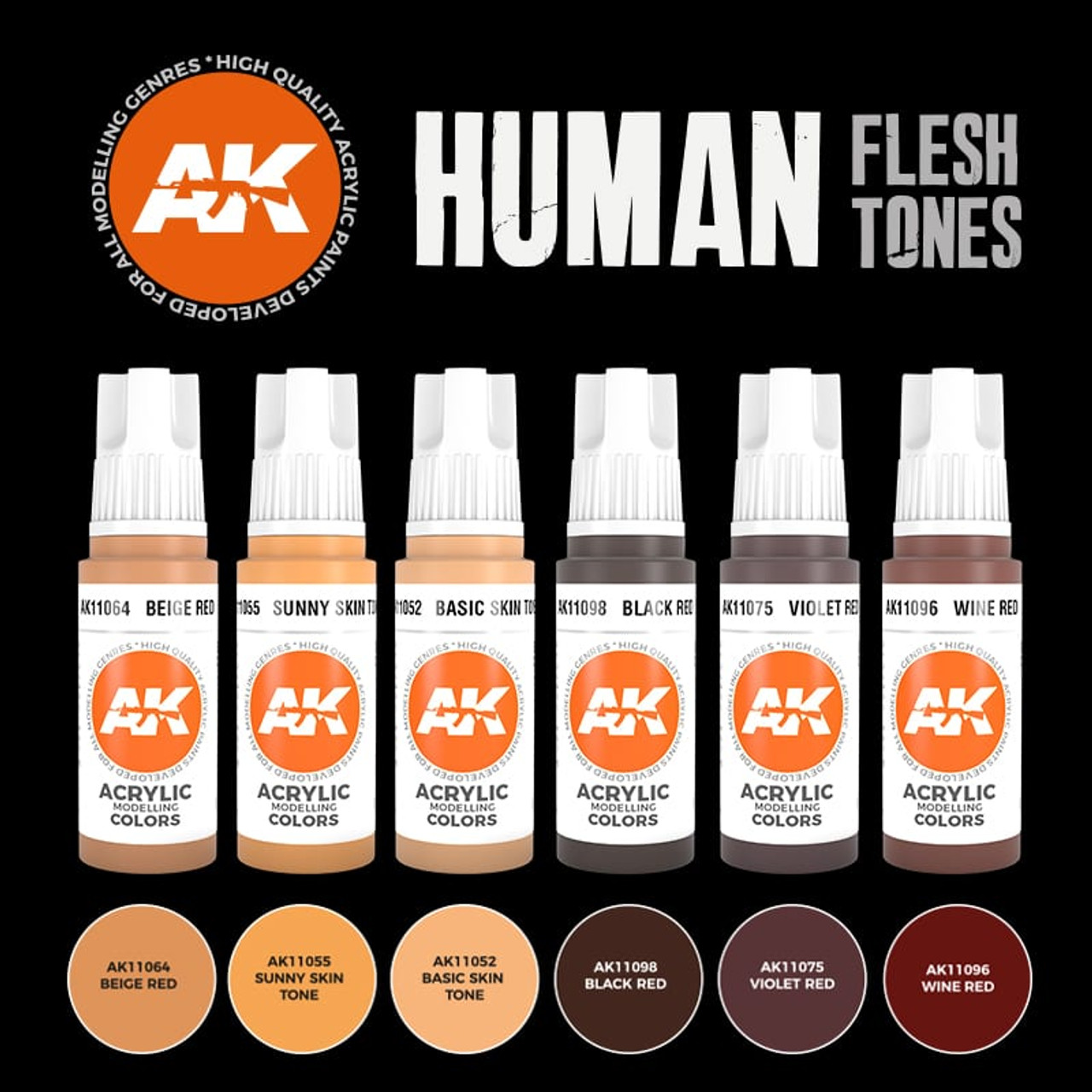 Human Flesh Tones Acrylic Paint Set - 3rd Gen Acrylics