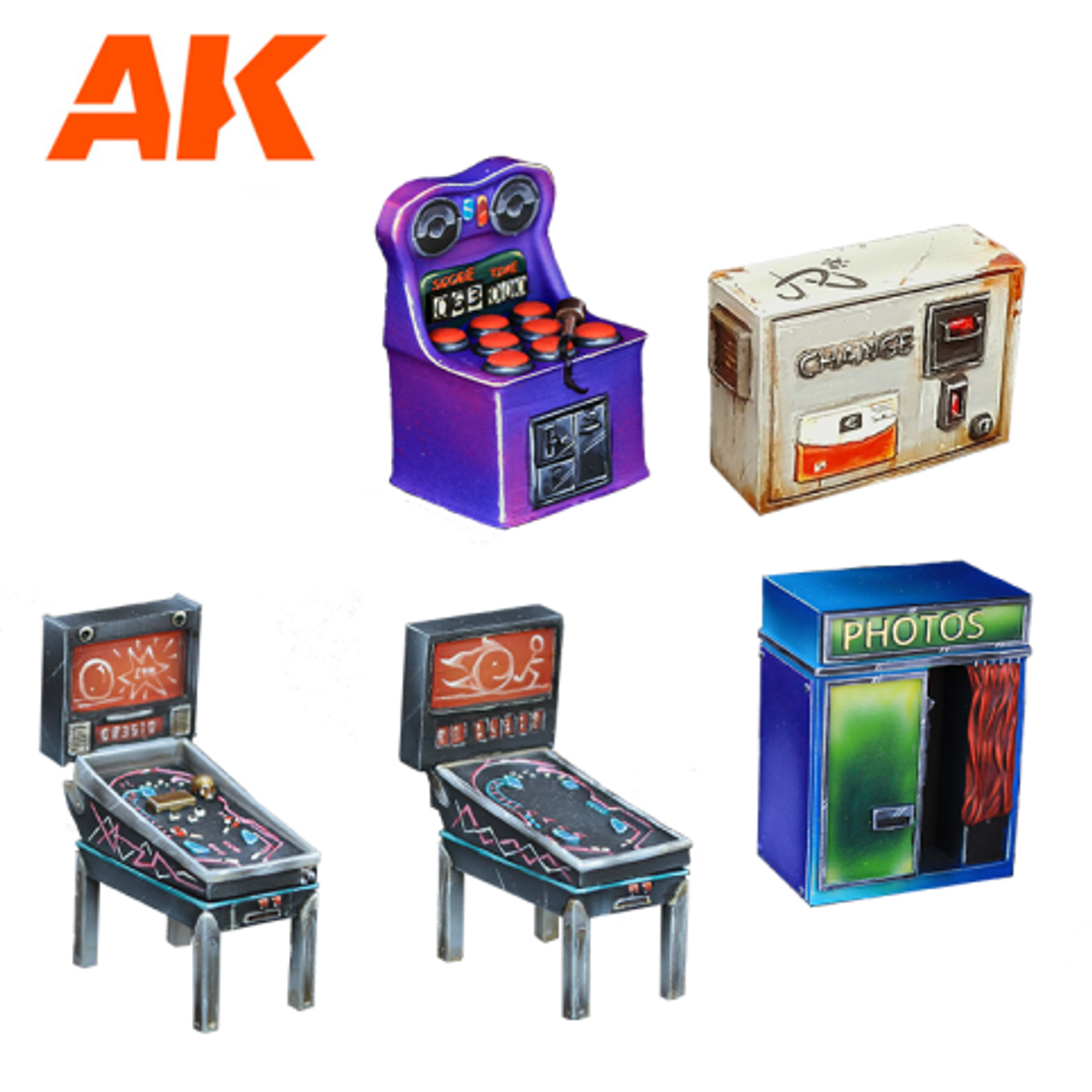 Arcade Machines (Poly-resin, 30-35mm scale)