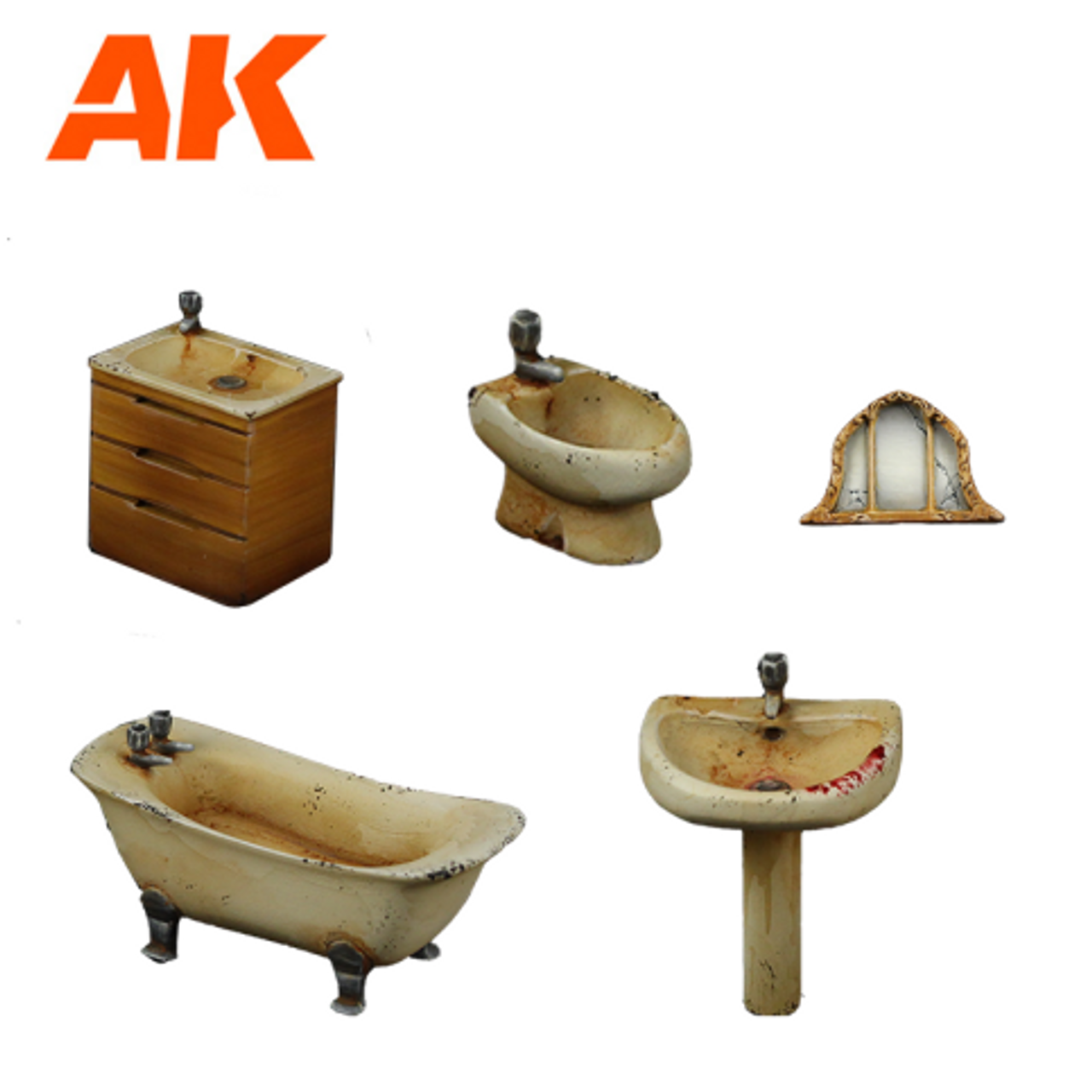 Bathroom Furniture (Poly-resin, 30-35mm scale)