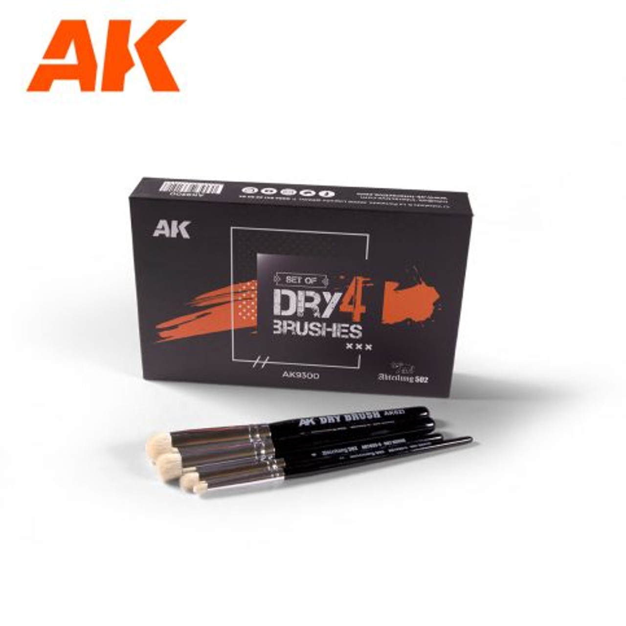 AK-Interactive: Dry 4 Brushes Set