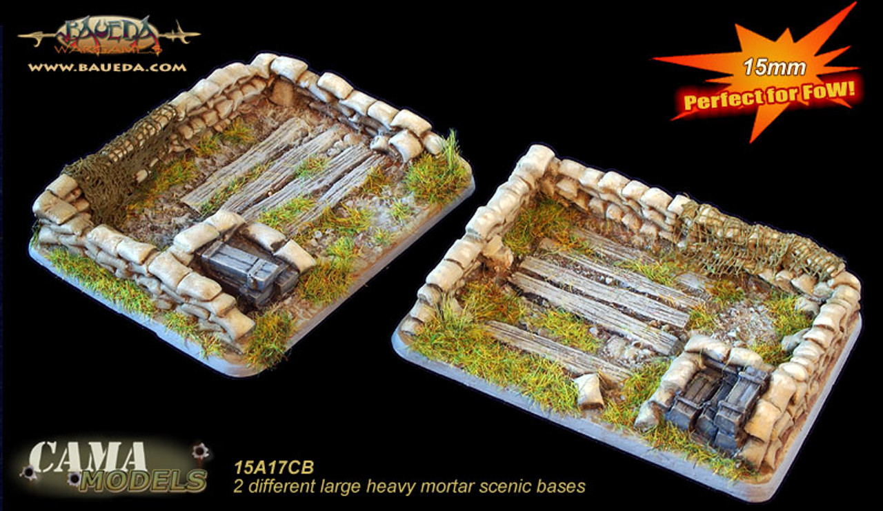 Large heavy mortar scenic bases (2)