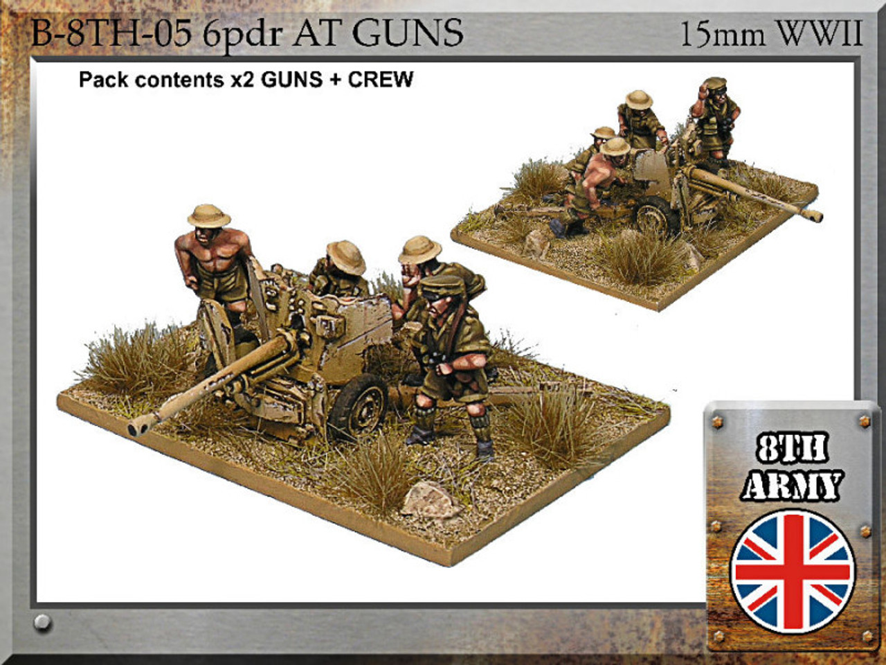 British 8th Army 6 pdr Anti Tank Guns