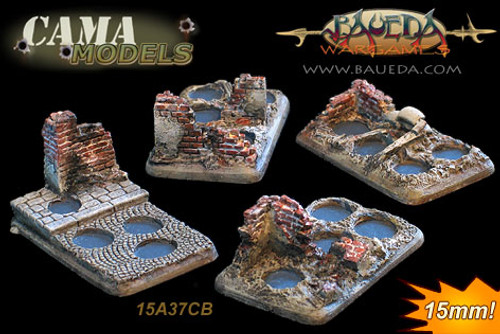 4 different 4 holes infantry scenic bases (urban)