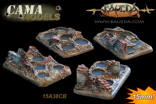4 different 5 holes infantry scenic bases (urban)