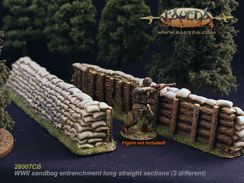 28mm Sandbag entrenchment 16cm long (2)