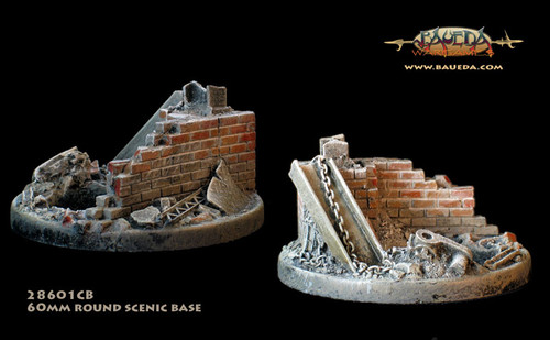 Industrial theme 60mm round scenic bases with 25mm round hole #1