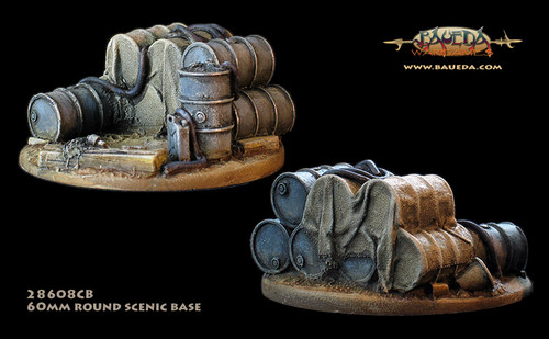 German fuel dump 60mm round scenic bases with 25mm round hole