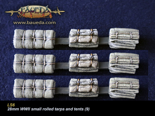 28mm WWII small rolled tarps and tents (9)