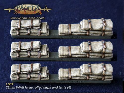 28mm WWII large rolled tarps and tents (6 pcs.)