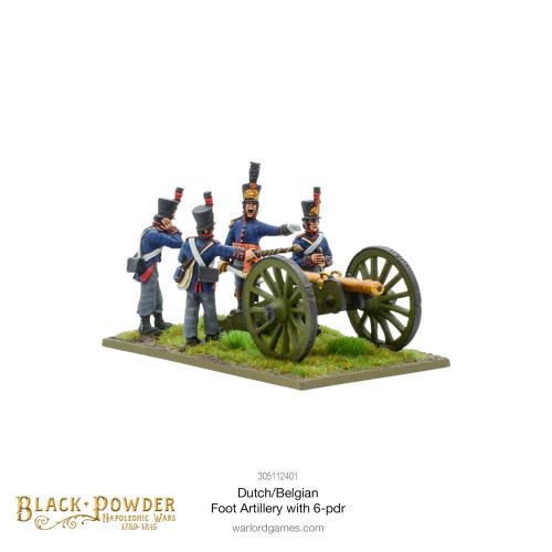 Napoleonic Dutch-Belgian Foot Artillery With 6-Pdr