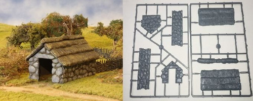 Stone Thatched Outbuilding 28mm - RNStoneout