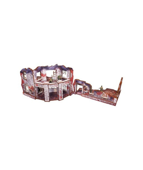 WW2 Ostfront Stalingrad Univermag Front (with balcony) (2) (28mm) PREPAINTED
