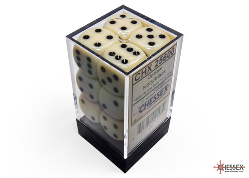 Opaque: 16mm D6 Ivory/Black (12)