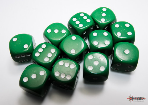 Opaque: 16mm D6 Green/White (12)
