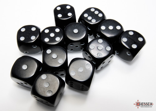 Opaque: 16mm D6 Black/White (12)