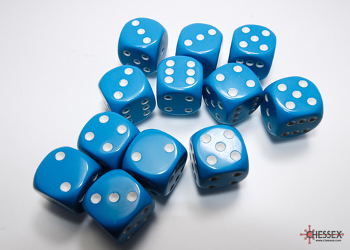 Opaque: 16mm D6 Light Blue/White(12)