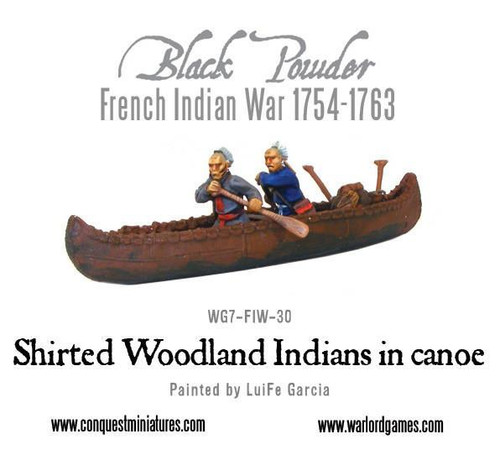 Shirted Woodland Indians in Canoe