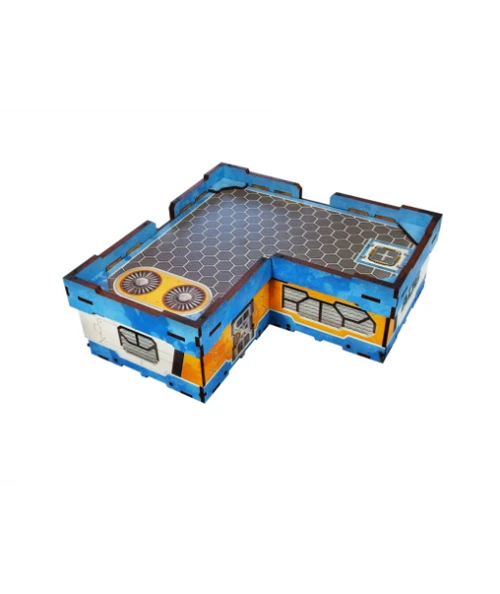 Infinity Prepainted Terrain: District 5 L-Apartment (1) (blue)
