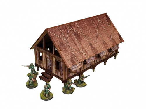 WW2 Pacific Barracks (1) PREPAINTED [28mm/1:56]