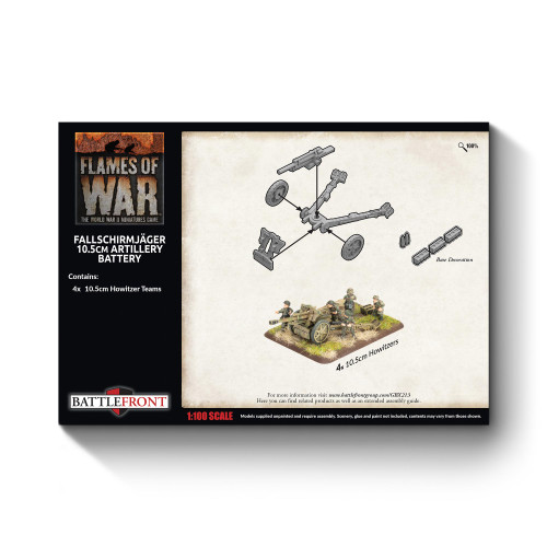 German FJ 10.5cm Artillery Battery (x4 guns Plastic)